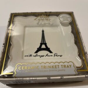 Diva Paris Ceramic Trinket Tray - White and Black